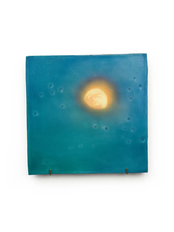 XIE Fan Celestial Signs, 2026 Oil on terracotta plate 30 x 30 cm (11 ¾ x 11 ¾ in)