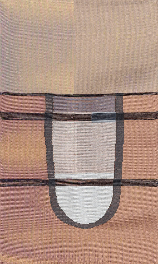 Miranda Fengyuan Zhang Three lines and a curve, 2022 Hand woven cotton 108 × 64.7 cm 42.5 x 25.5 in