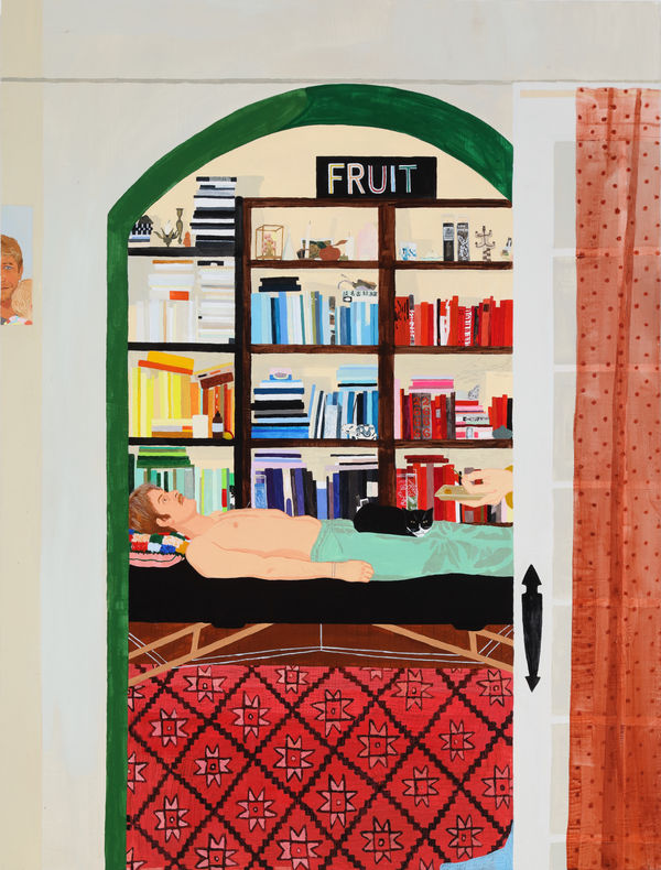 Dianna Settles The joining of the valleys: maybe Fire, maybe Earth, 2023 Acrylic and colored pencil on panel 81.3 x 61 x 4.4 cm (32 x 24 x 1 3/4 in)