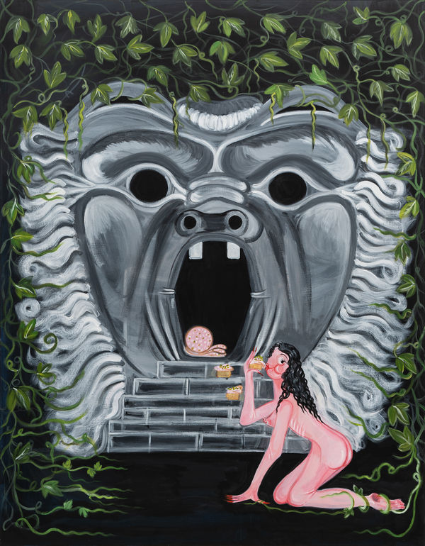 Oh de Laval Curiosity often leads to trouble, 2022 Acrylic on canvas 146 x 114 cm