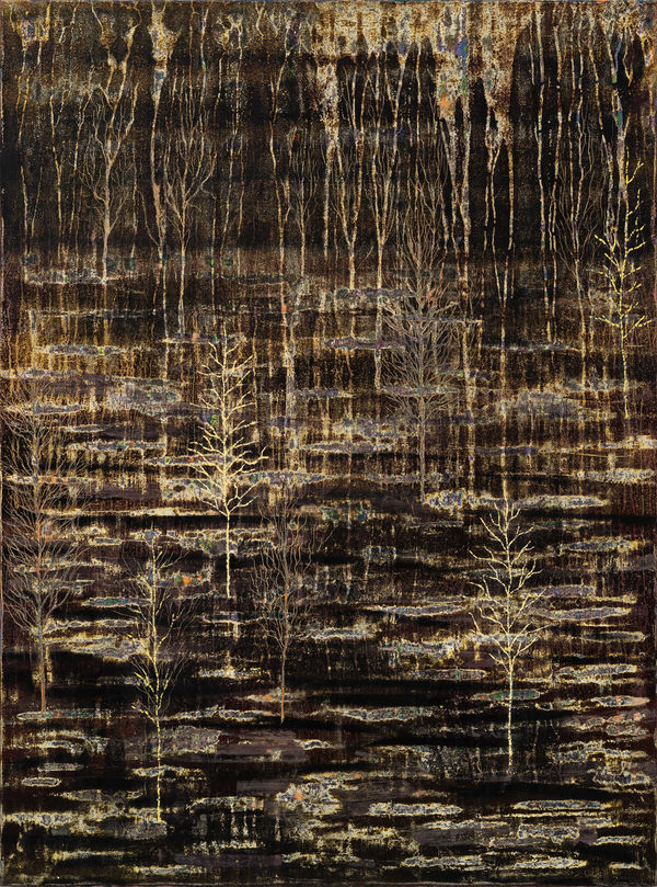 Dennis Miranda Zamorano Oro Negro, 2025 Mixed media on canvas 160 x 119 cm (63 x 46 ⅞ in)