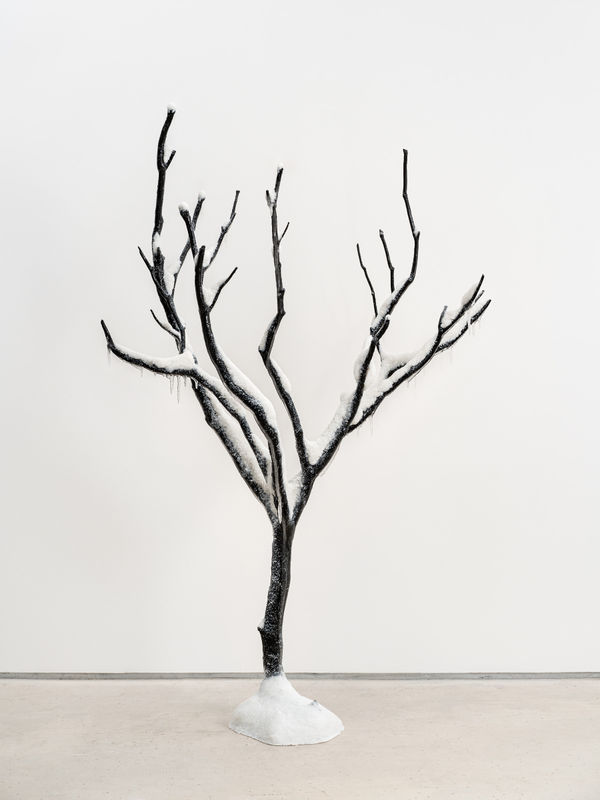 Laurent Pernot Still life – Eternal winter, 2025 Burnt tree, resin, artificial ice and snow, varnish 146 x 100 x 60 cm (57 ½ x 39 ⅜ x 23 ⅝ in) Weight: 9 kg