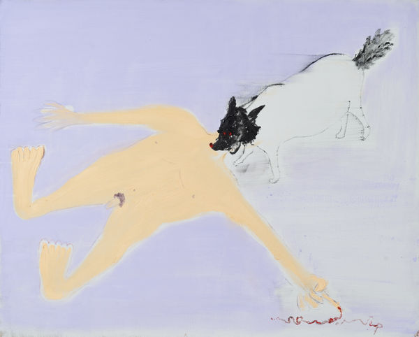 Shinya Azuma Message, 2024 Oil on canvas 130.3 x 162 cm (51 1/4 x 63 3/4 in)