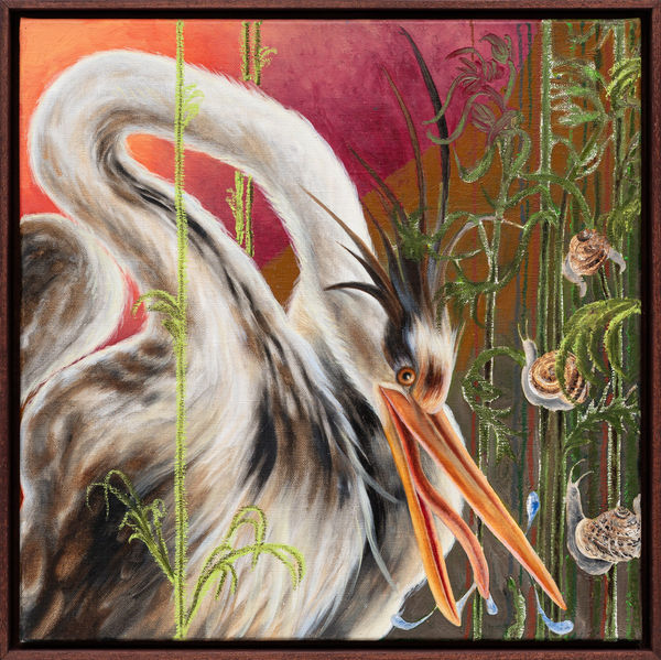 Ángela Ferrari Swimming towards the shadow, 2025 Oil on linen 40 x 40 cm (15 ¾ x 15 ¾ in) 43 x 43 x 4.5 cm (16 ⅞ x 16 ⅞ x 1 ¾ in) framed