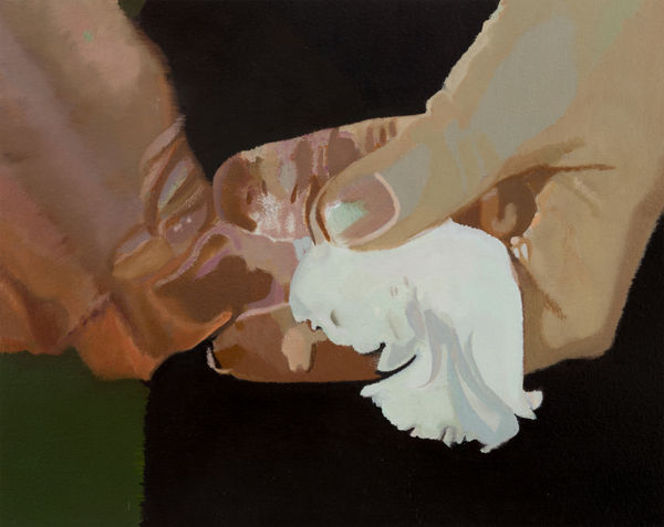 HAN Bing It Blew My Mind That They Are Doing Nothing, 2020 Oil on wood 20.5 x 25.5 cm