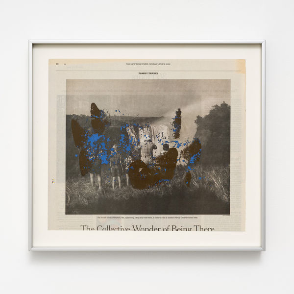 HAN Bing NYT #1, 2020 Acrylic on newspaper 25.5 x 29.2 cm 31 x 34.7 x 3.5 cm (framed)