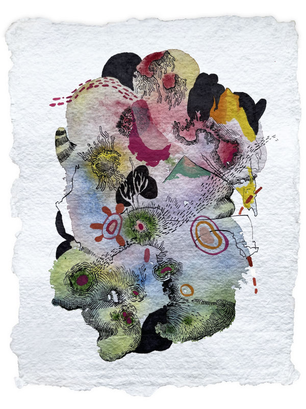 Ziping Wang Wild Growth, 2018 Watercolor and ink on paper 21 x 15 cm