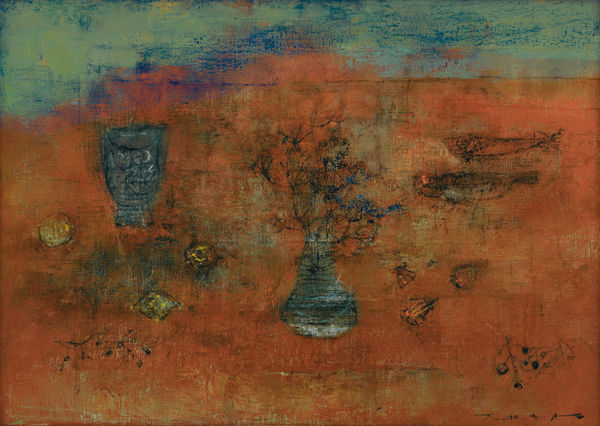 Zao Wou-Ki Nature Morte Aux Poissons, 1952 Oil on canvas 65 x 92 cm (25 ⅝ by 36 ¼ in)