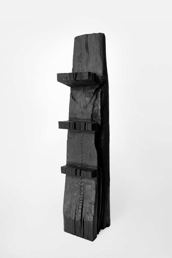 Patrick Kim-Gustafson Ladder Shelf, 2024 French oak, burnt, brushed, ebonised and burnished 157 x 29 x 29 cm (61 3/4 x 11 3/8 x 11 3/8 in)
