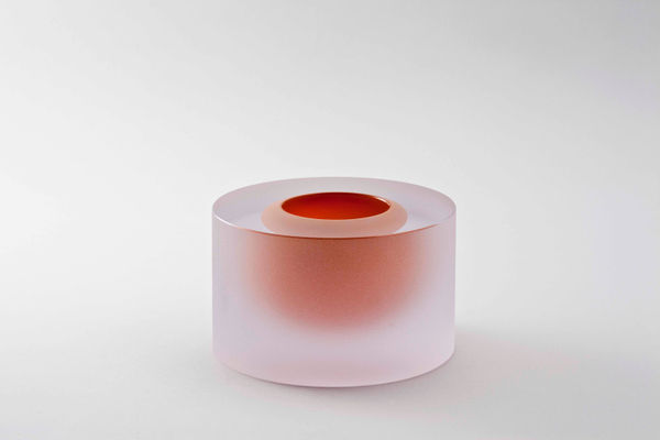 Cylinder with Floating Bowl. Coral