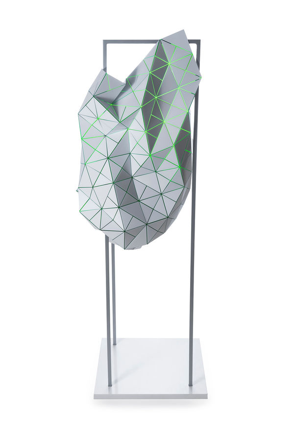 Sandra Szkolnik, Pliegues al vuelo / Blanco y verde, 2023