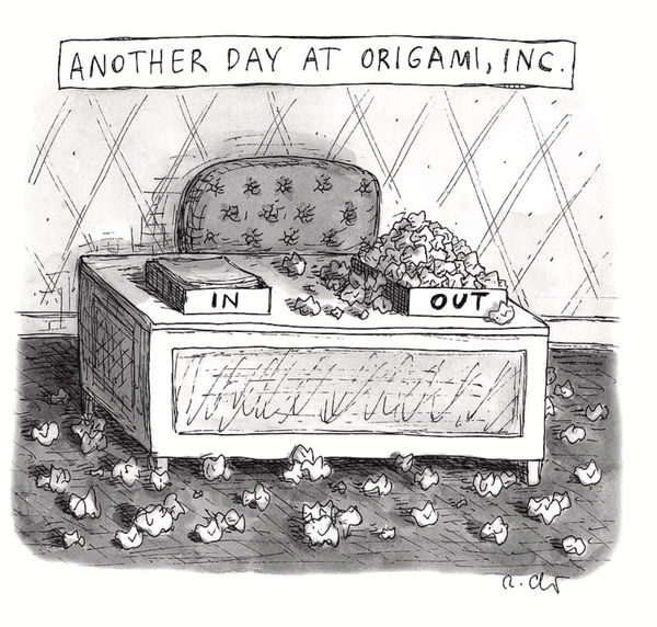 Roz Chast, Another Day at Origami Inc, 2019, June 24