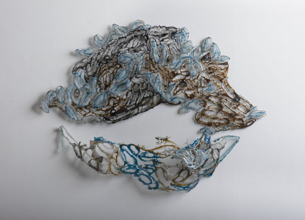 Nancy Cohen Vestige, 2021-22 glass, metal, and handmade paper 19 x 25 x 2 in.
