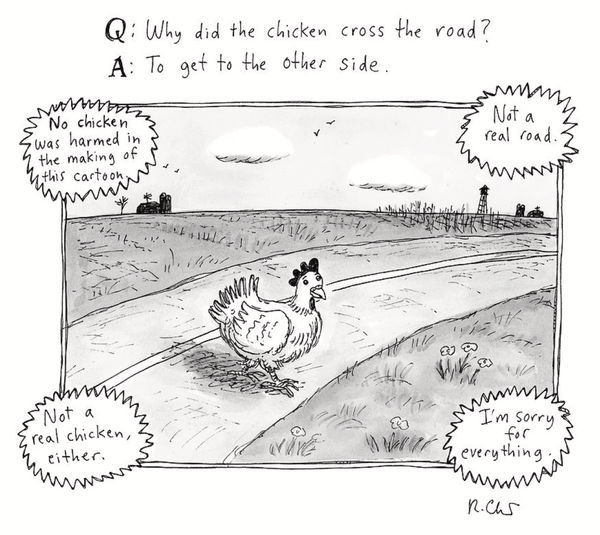 Roz Chast, Why Did the Chicken Cross the Road, 2018, Oct. 15