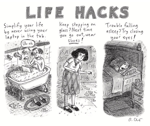 Roz Chast, Life Hacks, 2017, Dec. 4
