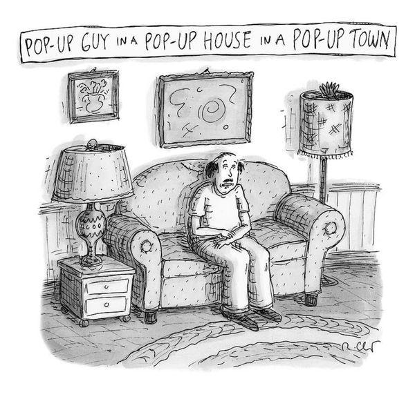 Roz Chast, Pop-Up Guy, 2017, Aug. 7