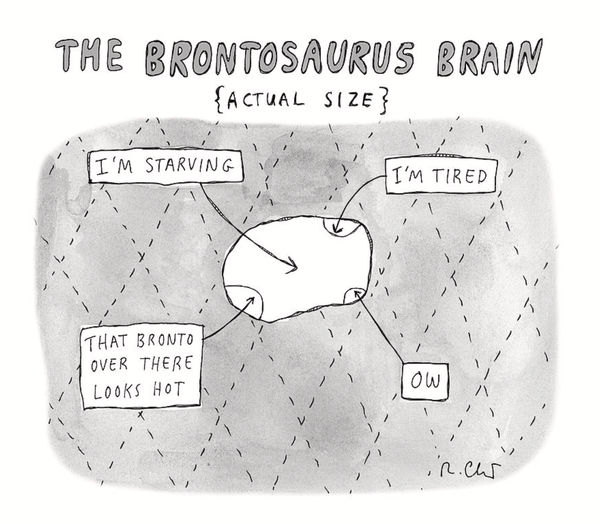 Roz Chast, The Brontosaurus Brain, 2019, Aug. 19