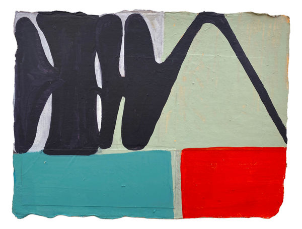 Jill Moser 1.20.23, 2023 gouache on various papers on kozo card 6 x 8 in.