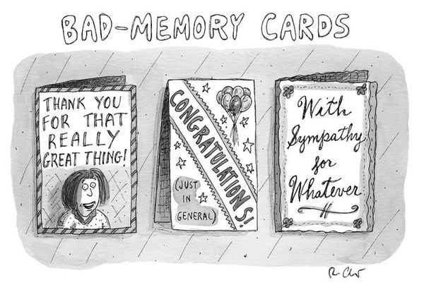 Roz Chast, Bad Memory Cards, 2016, Sep. 5