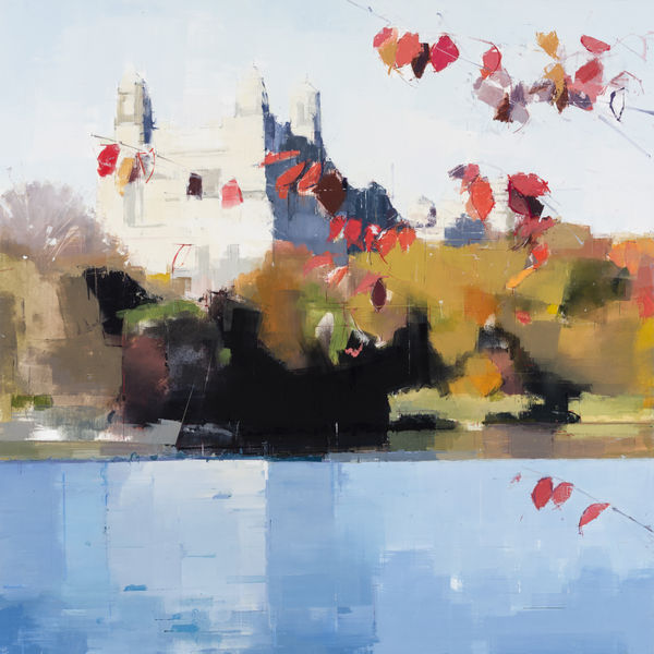 Lisa Breslow Red Leaves II, 2016 oil and pencil on panel 36 x 36 in.