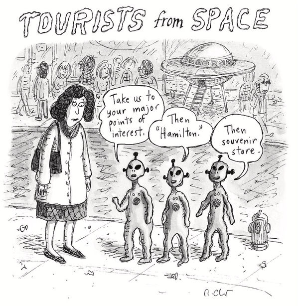 Roz Chast, Tourists from Space, 2018, March 5