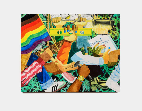 A New Republic, 2024 ink and acrylic on canvas (H) 58 1/4 x (L) 73 1/2x 1