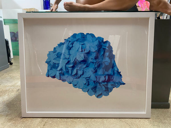 Carole A. Feuerman, Blue Bathing Cap on White 10/10