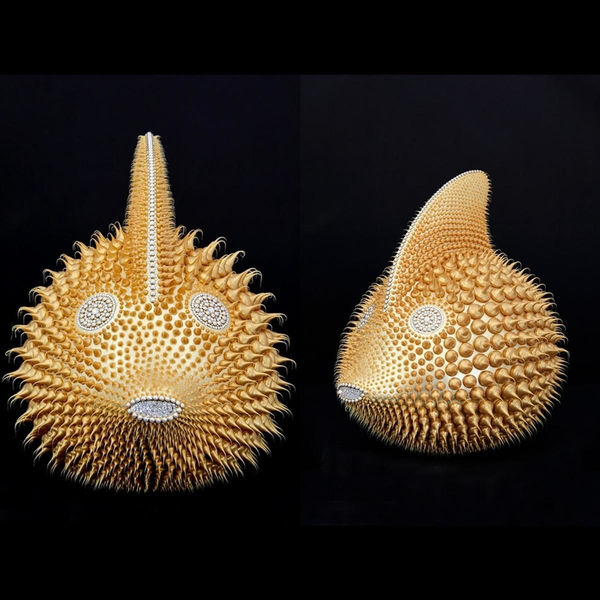 Eddy Maniez, Poisson Lune Gold 80 cm, 2021