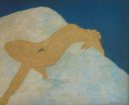 Nu renversé (pastel encadré)