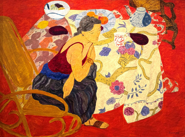 Woman in a rocking chair