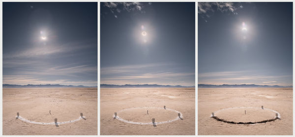 Ville Kansanen, Annular Eclipse Tracker Triptych, 2023