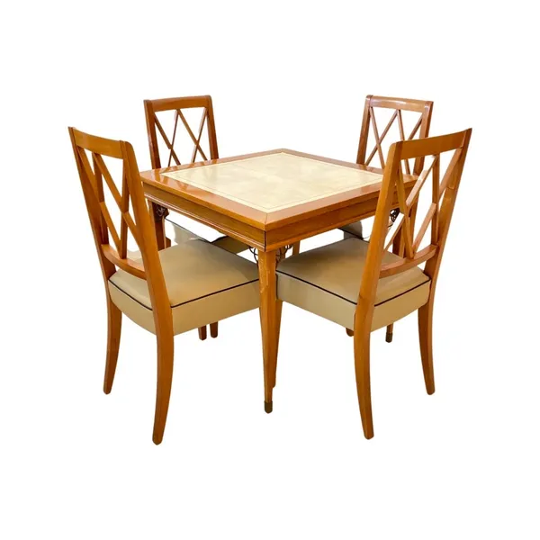 Jacques Adnet - Game Table Set ( includes 4 Chairs), circa 1945