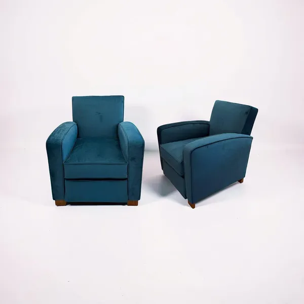 Pair of Art Deco Armchairs in the style of Jacques Adnet