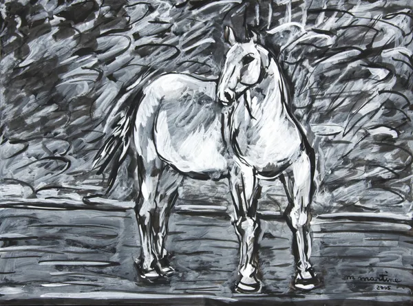 Martine Martine, Le Cheval blanc sur fond blanc II, 2005
