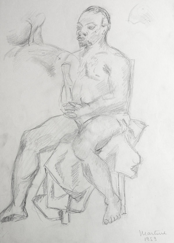 Martine Martine, Nu masculin assis VI, 1953