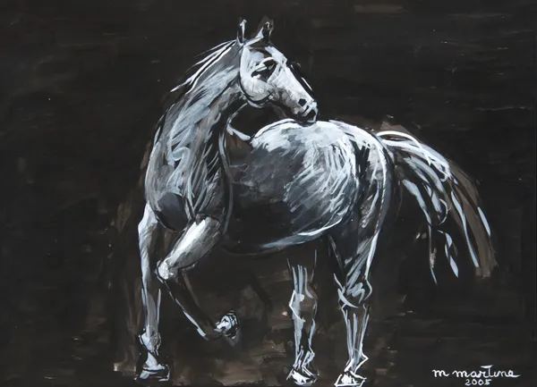 Martine Martine, Le Cheval blanc sur fond noir, 2005