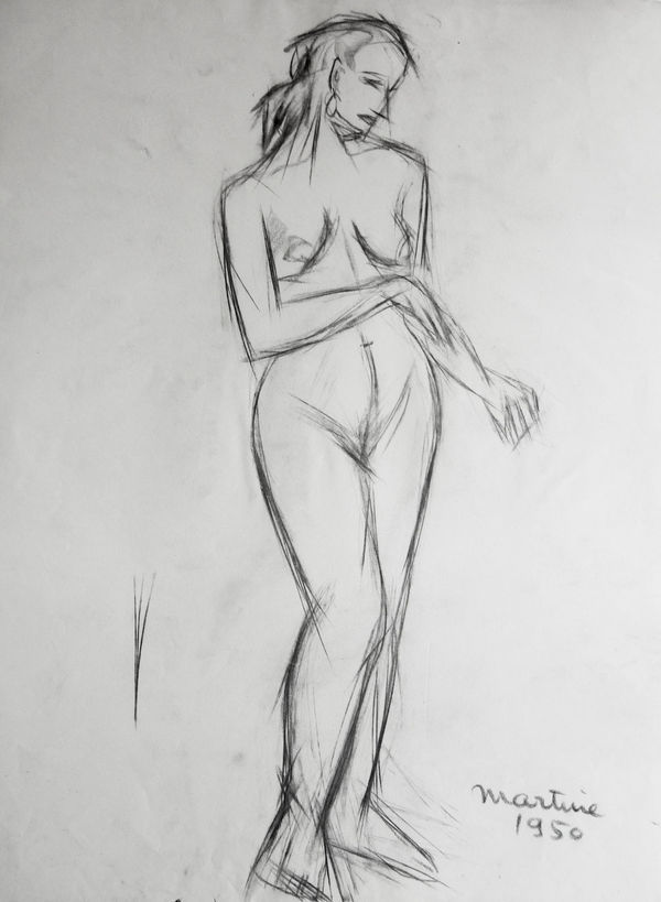 Martine Martine, Nu féminin debout IX, 1950