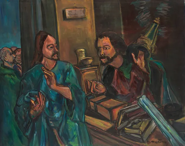 Martine Martine, La Vocation de saint Matthieu (d'après Van Remeyr), 1987