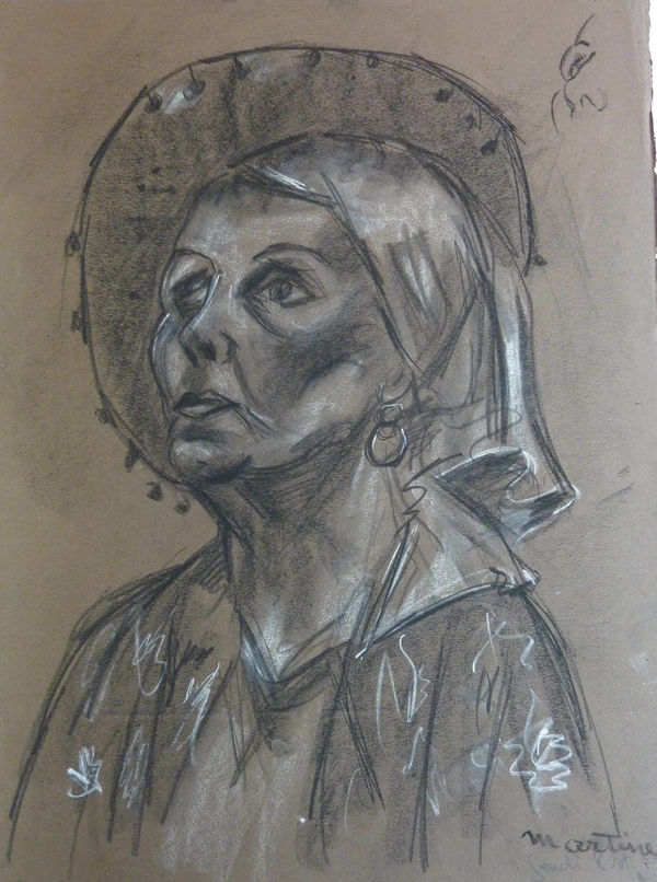 Martine Martine, Tête de femme nimbée, 1953