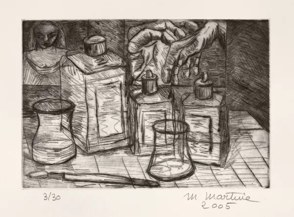 Martine Martine, Nature morte aux mains et au portrait, 2005