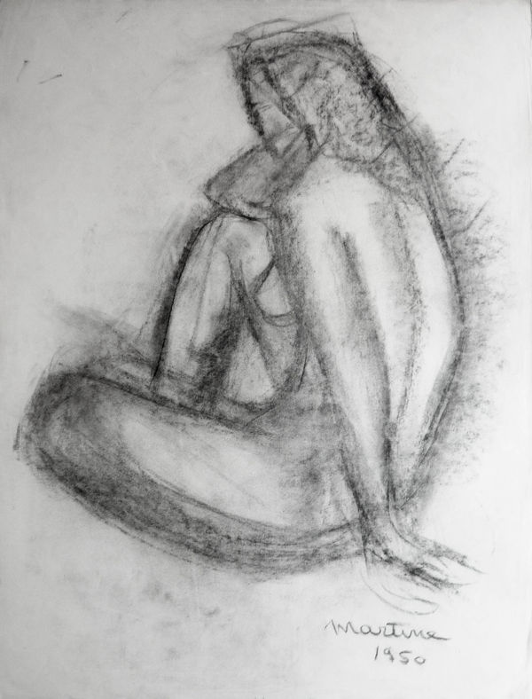 Martine Martine, Nu féminin assis IV, 1950