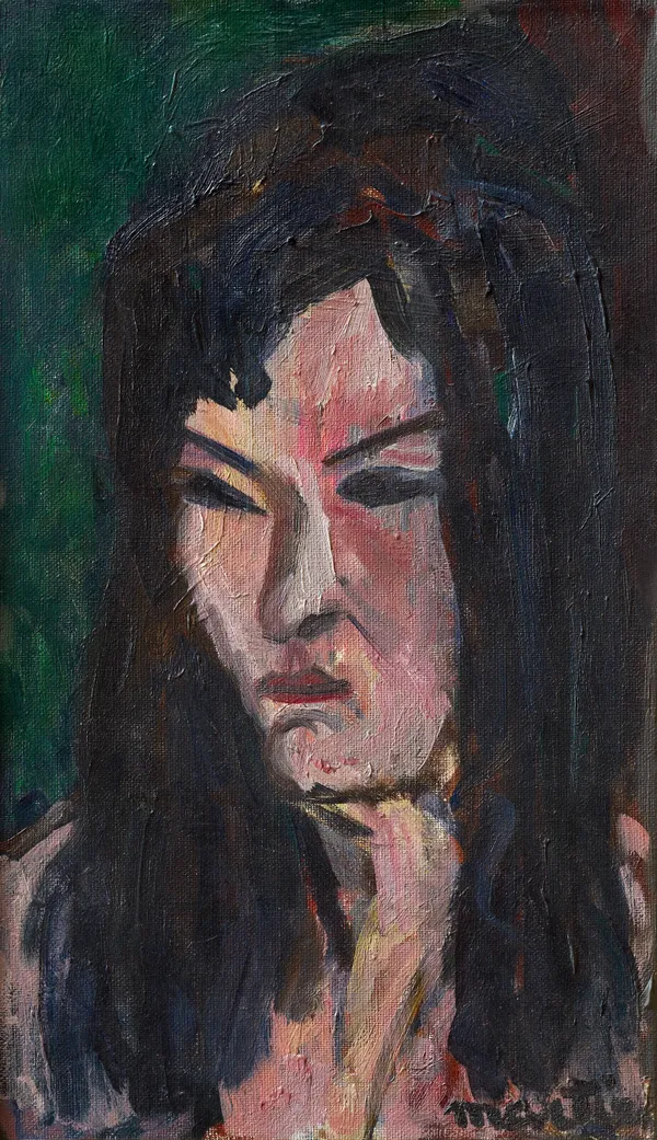 Martine Martine, Portrait de femme aux cheveux longs, 1955