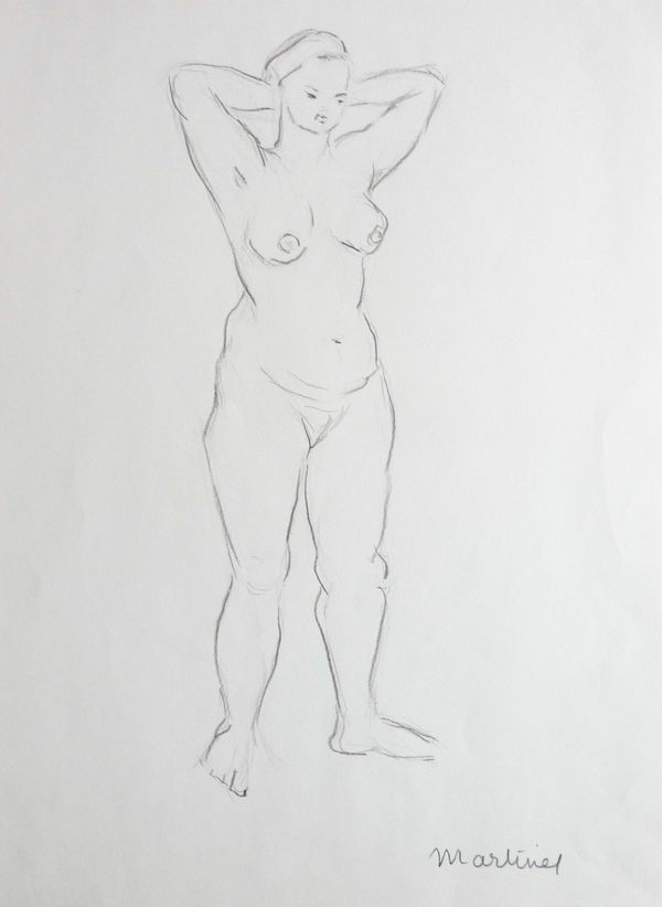 Martine Martine, Nu féminin debout les mains derrière la tête II, 1950