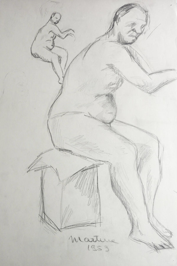 Martine Martine, Nu masculin assis VII, 1953