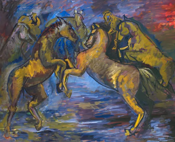 Martine Martine, Chevaux au soleil couchant, 2007