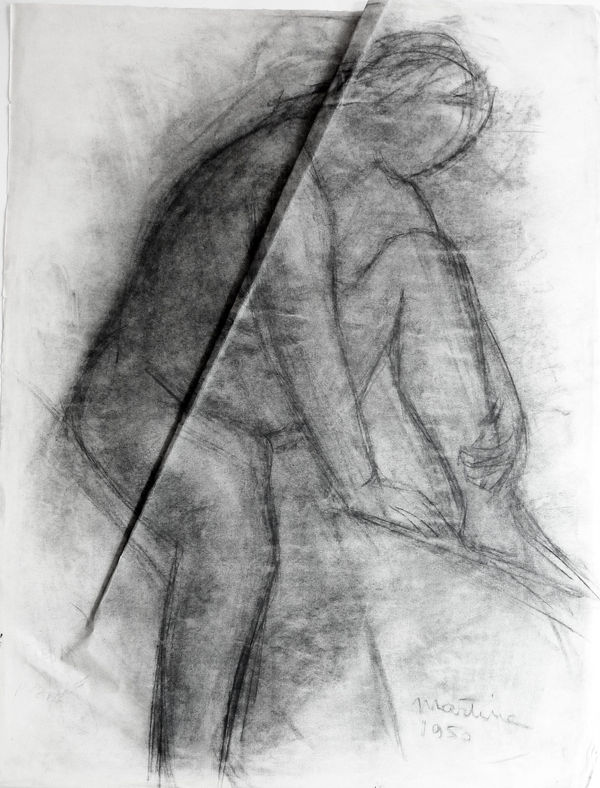 Martine Martine, Nu féminin assis I, 1950