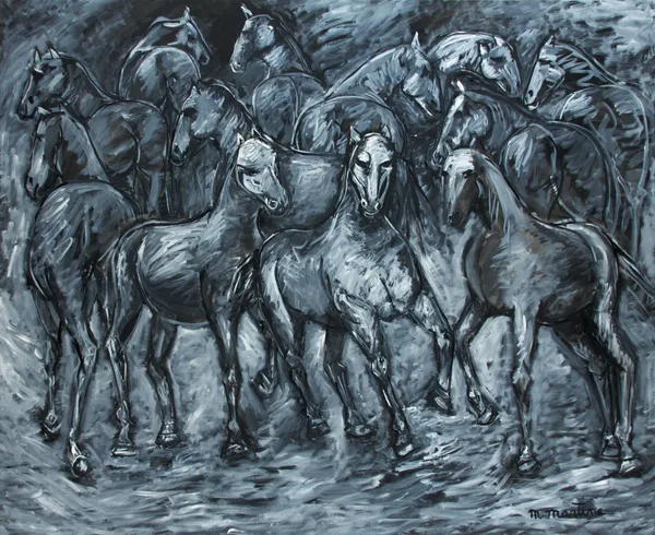 Martine Martine, Chevaux gris au repos, 2008