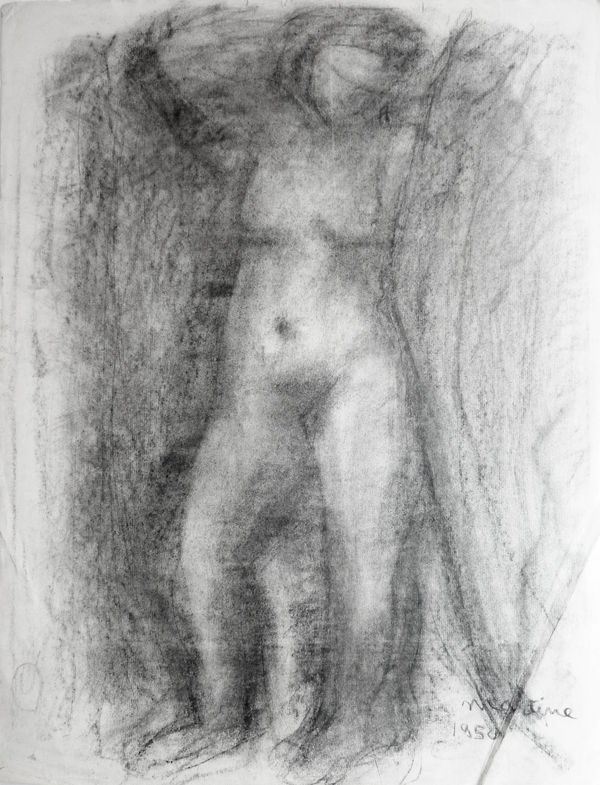 Martine Martine, Nu féminin debout les bras levés, 1950