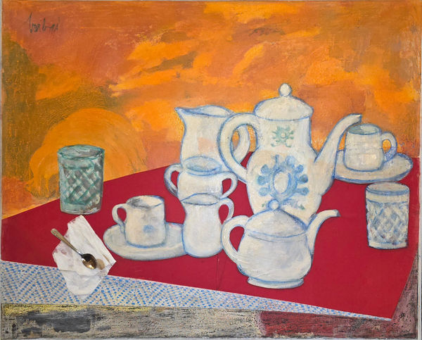 Joan Barbarà, Bodegón con juego de té , 1940-1950