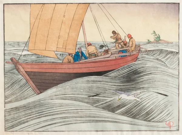 Walter Joseph Phillips, York Boats on Lake Winnipeg